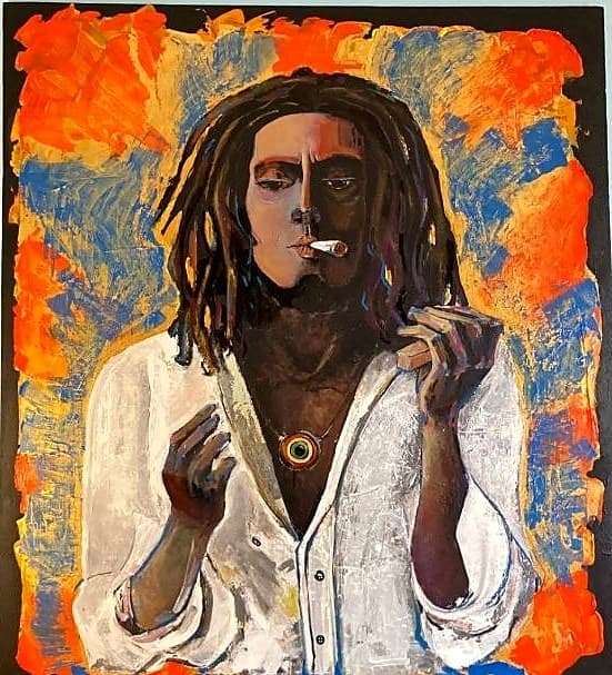 Tricou pictat - Bob Marley